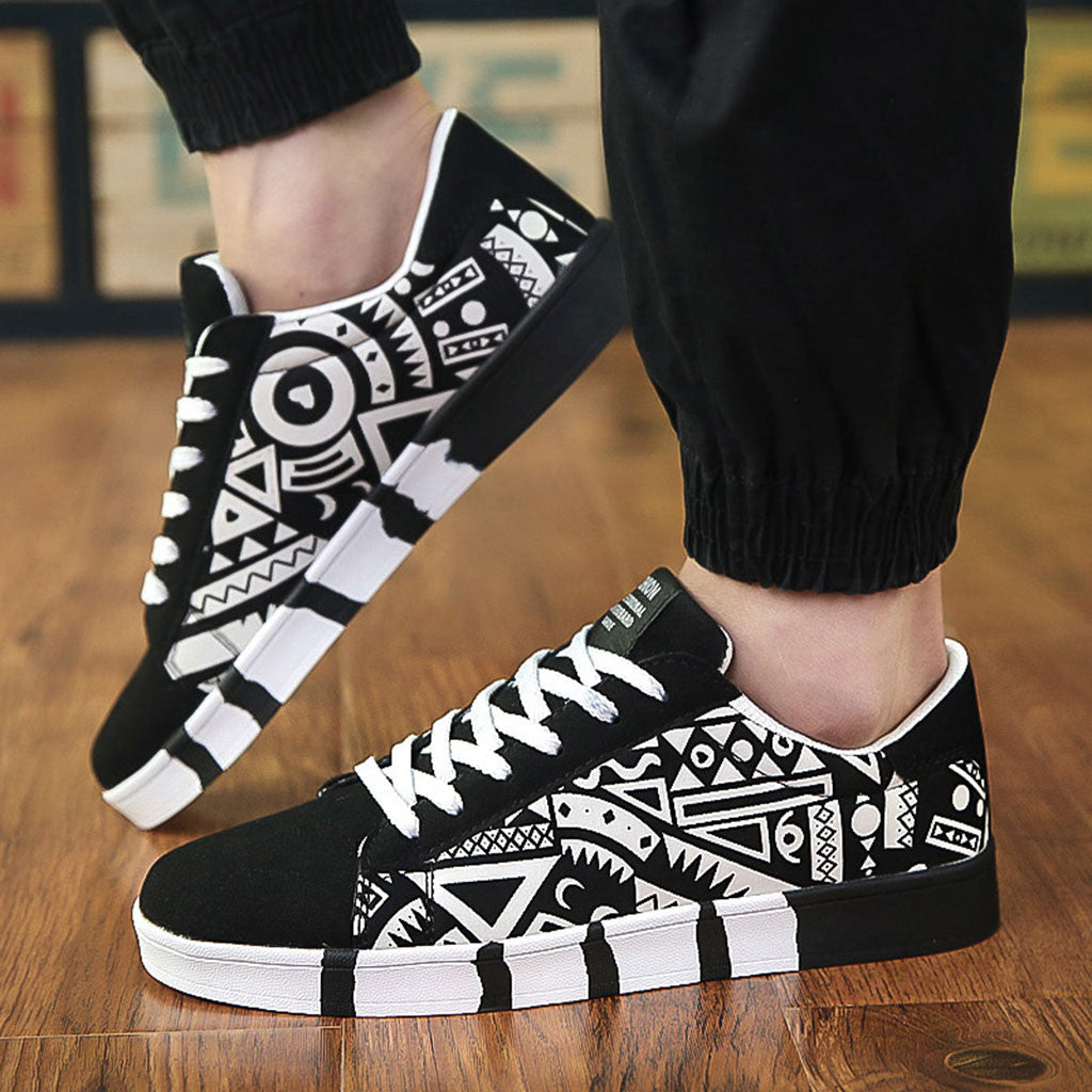 Męskie sneakersy | z kolorowym wzorem azteckim i wygodną podeszwą