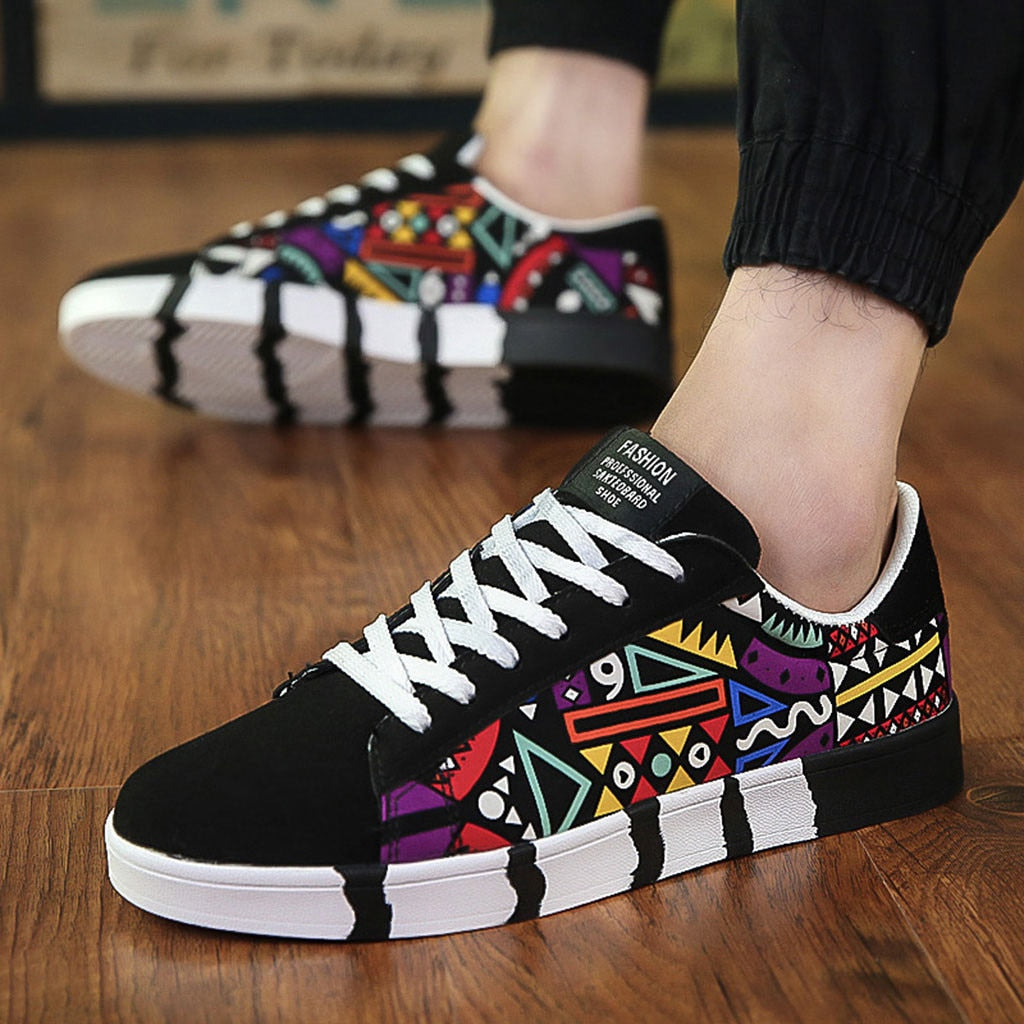 Męskie sneakersy | z kolorowym wzorem azteckim i wygodną podeszwą