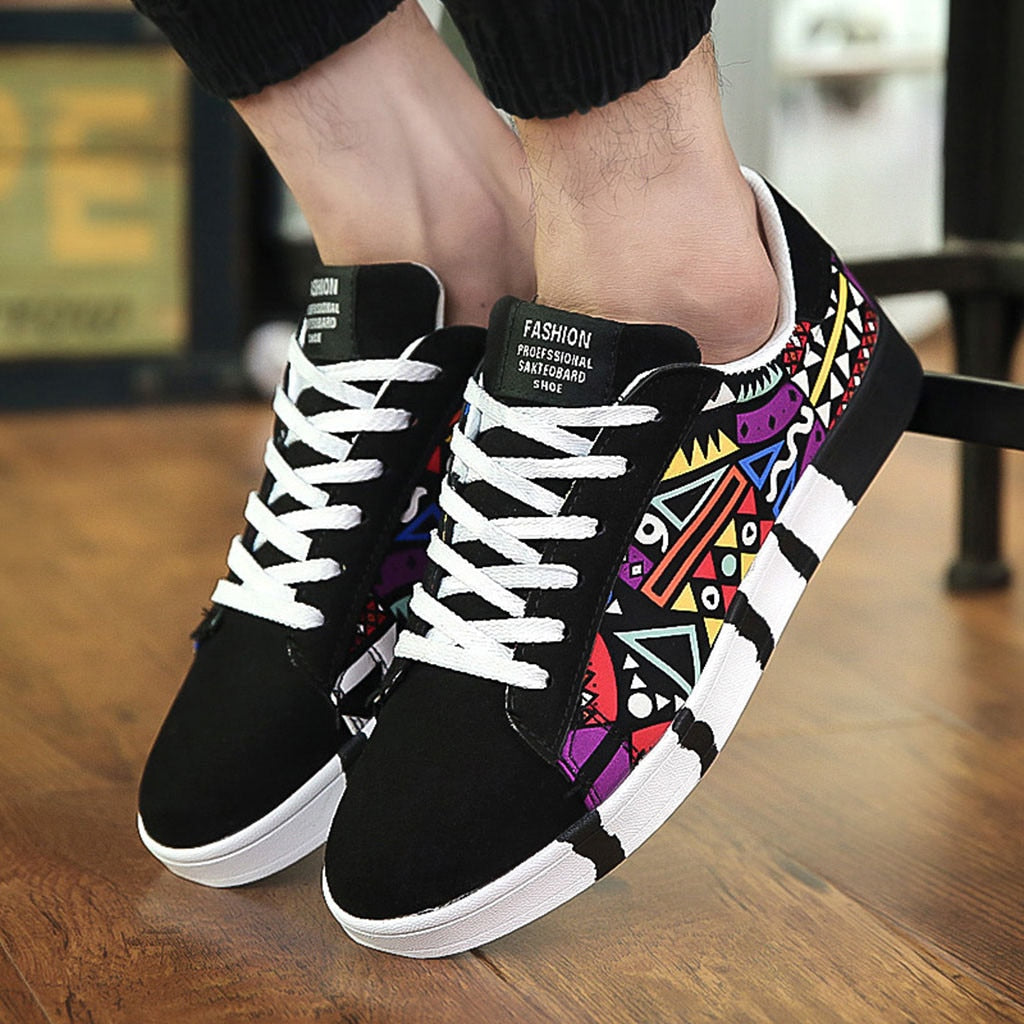 Męskie sneakersy | z kolorowym wzorem azteckim i wygodną podeszwą