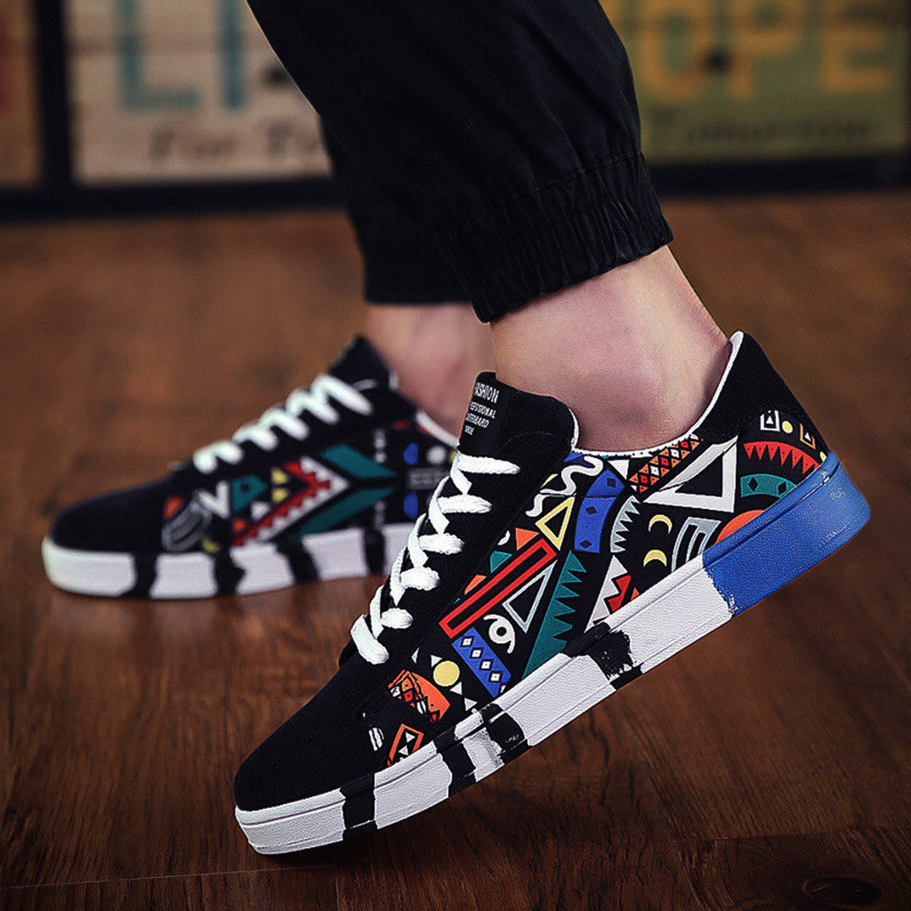 Męskie sneakersy | z kolorowym wzorem azteckim i wygodną podeszwą