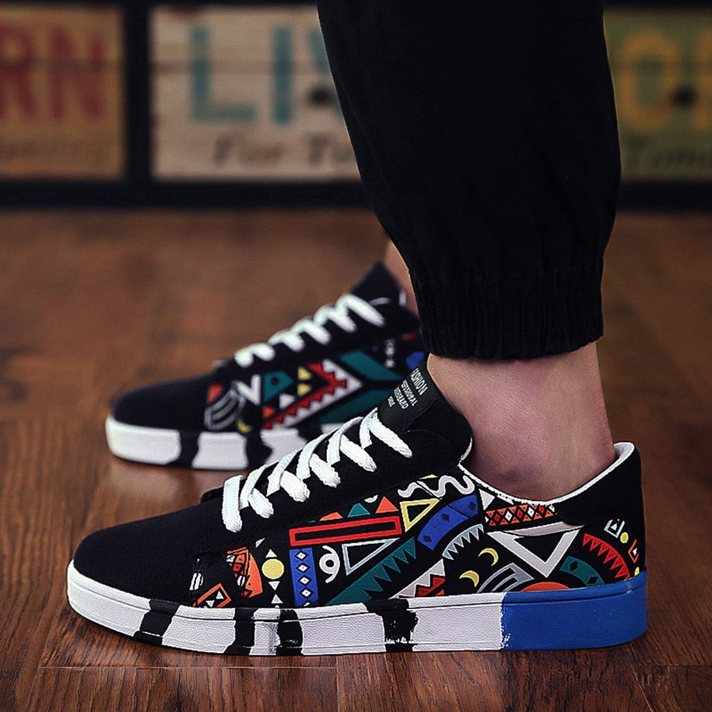 Męskie sneakersy | z kolorowym wzorem azteckim i wygodną podeszwą