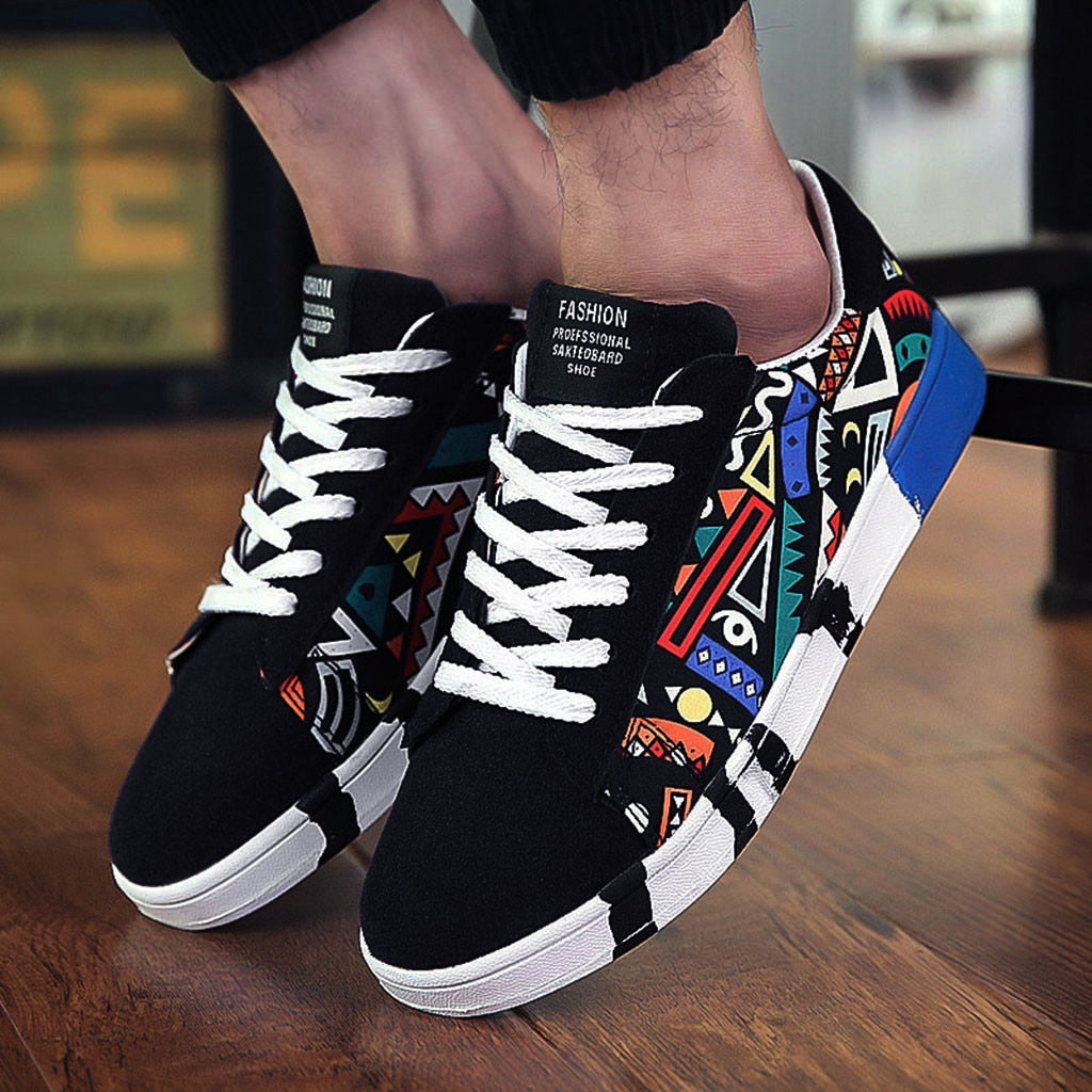 Męskie sneakersy | z kolorowym wzorem azteckim i wygodną podeszwą
