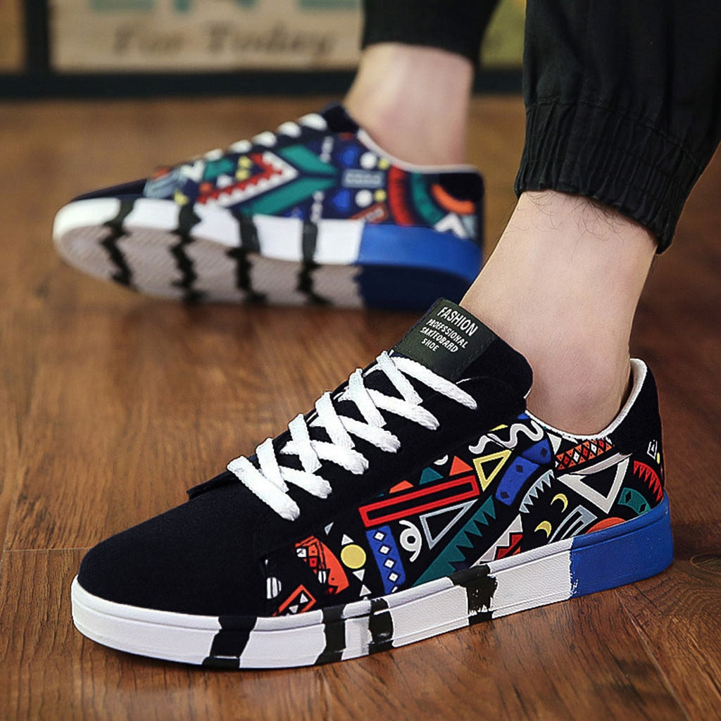 Męskie sneakersy | z kolorowym wzorem azteckim i wygodną podeszwą
