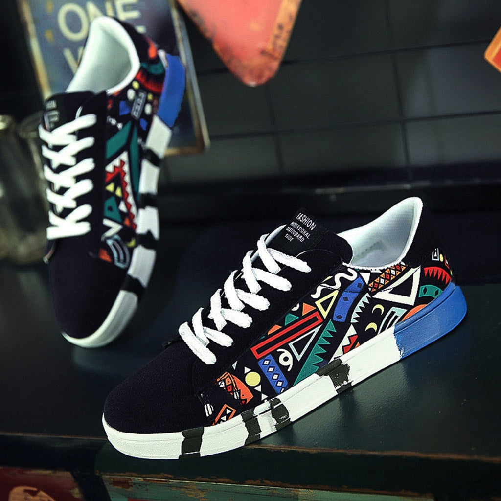 Męskie sneakersy | z kolorowym wzorem azteckim i wygodną podeszwą