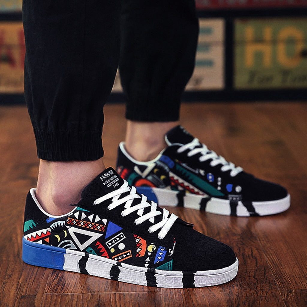Męskie sneakersy | z kolorowym wzorem azteckim i wygodną podeszwą