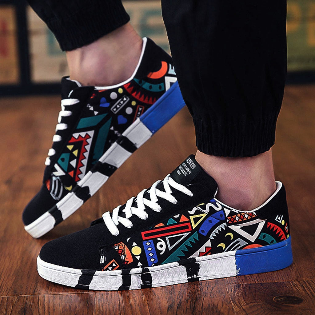 Męskie sneakersy | z kolorowym wzorem azteckim i wygodną podeszwą