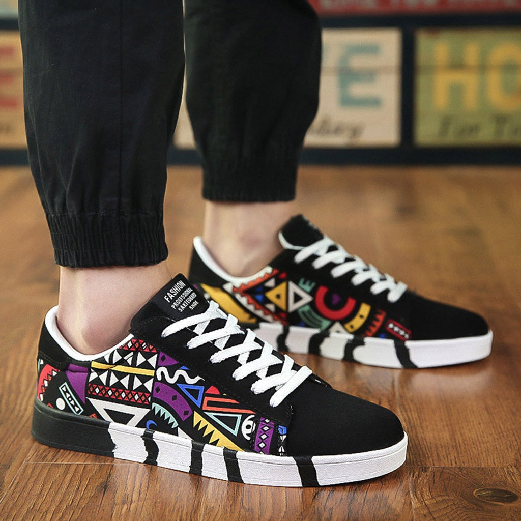 Męskie sneakersy | z kolorowym wzorem azteckim i wygodną podeszwą