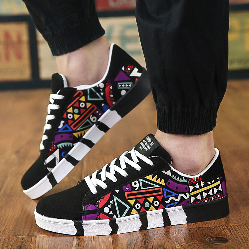 Męskie sneakersy | z kolorowym wzorem azteckim i wygodną podeszwą